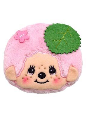 NEW Monchhichi-Kun Sakura Mochi Pink Plush Coin Bag